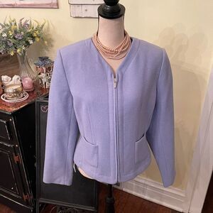 Chadwicks Sz 10 Powder Blue Lined Wool Jacket